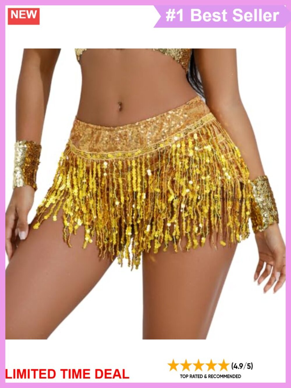 Sequin Fringe Booty Shorts Festival Rave Dance Bottoms High Rise Stretch
